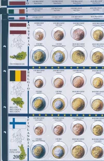 Monete Euro - (A)Blocco fogli aggiornamento 2007 - serie euro dei 13 Paesi  U.E.