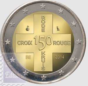 Monete Euro - 2 euro Belgio 2014 - 150 anni Croce Rossa
