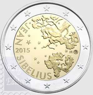 Monete Euro - 2 euro Finlandia 2015 - 150° nascita Jean Sibelius