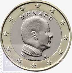 Monete Euro - Fior di conio UNC -1 euro Monaco 2016 - Alberto II