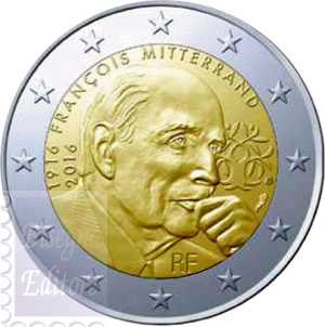 Monete Euro - 2 euro Francia 2016 - Francois Mitterrand