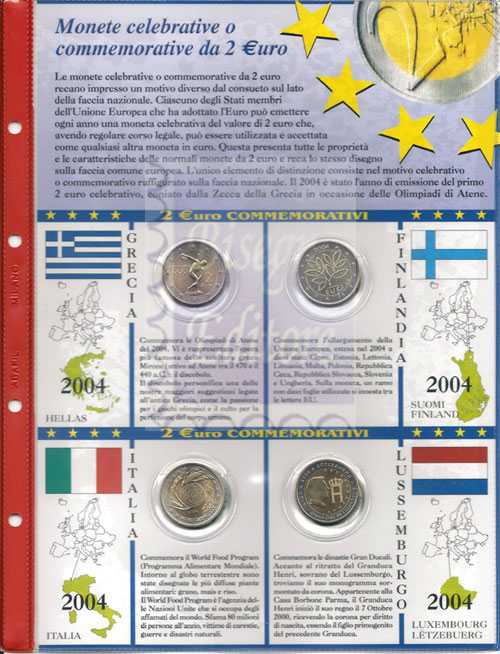 Monete Euro - Collezione completa + pagine - 2 euro commemorativi 2004