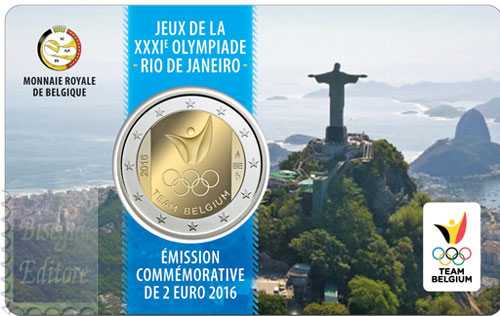 Monete Euro - Coincard Ufficiale BU -2 euro Belgio 2016 (Versione Francese)  - Olimpiadi di Rio 2016
