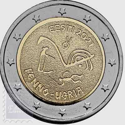 Monete Euro - 2021- Fior di conio UNC - 2 euro Estonia - Popolazioni  Ugro-finniche