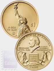 1 $ Innovatori USA 2024 - Maine - INVENZIONE DEL DEFIBRILLATORE - set 2 monete D+P